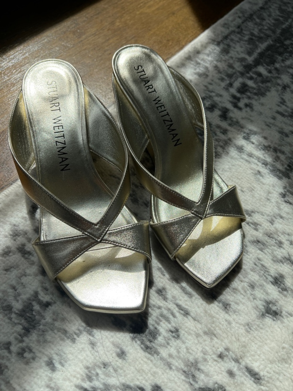Stuart Weitzman Metallic champagne gold  Sandals